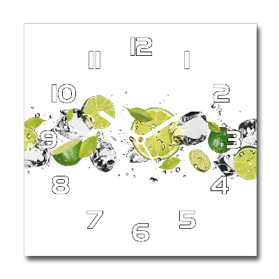 Square kitchen clock Lime and water