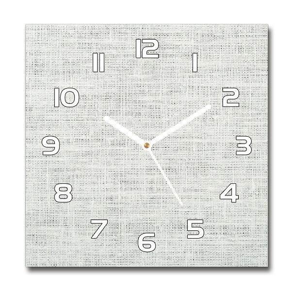 Square wall clock Linen white canvas