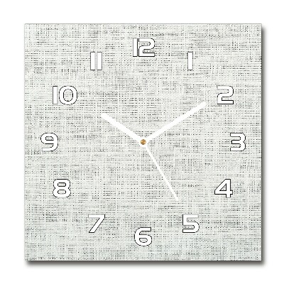 Square wall clock Linen white canvas