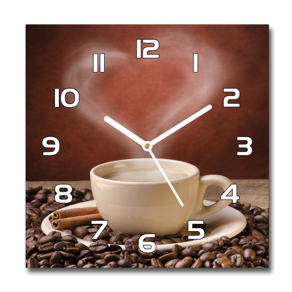 Square wall clock Aromatic coffee