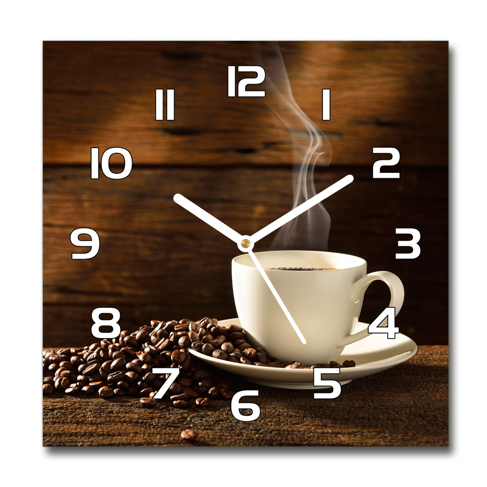 Square wall clock Cup of coffee