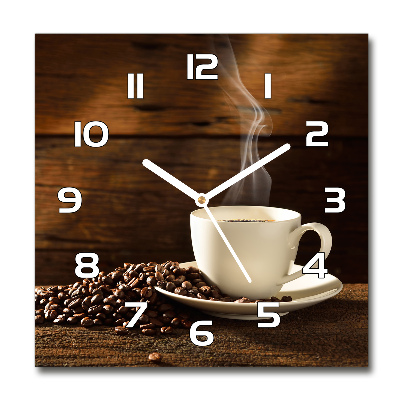 Square wall clock Cup of coffee