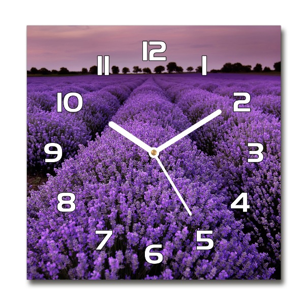 Square kitchen clock Lavender field