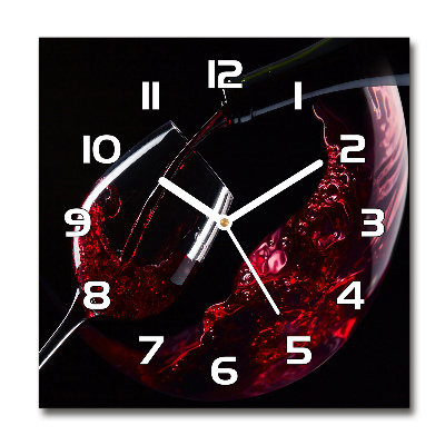 Square wall clock Red wine