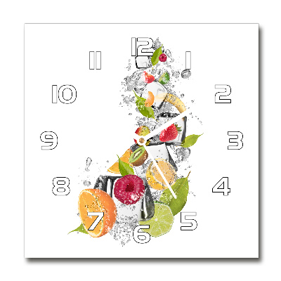 Square kitchen clock Ice fruit