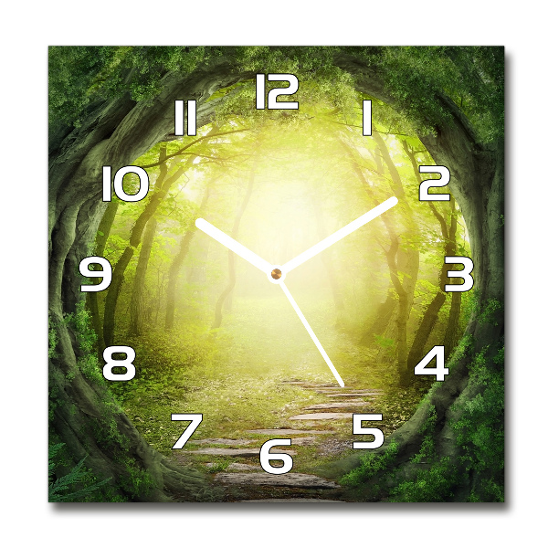 Square kitchen clock Tunnel of trees