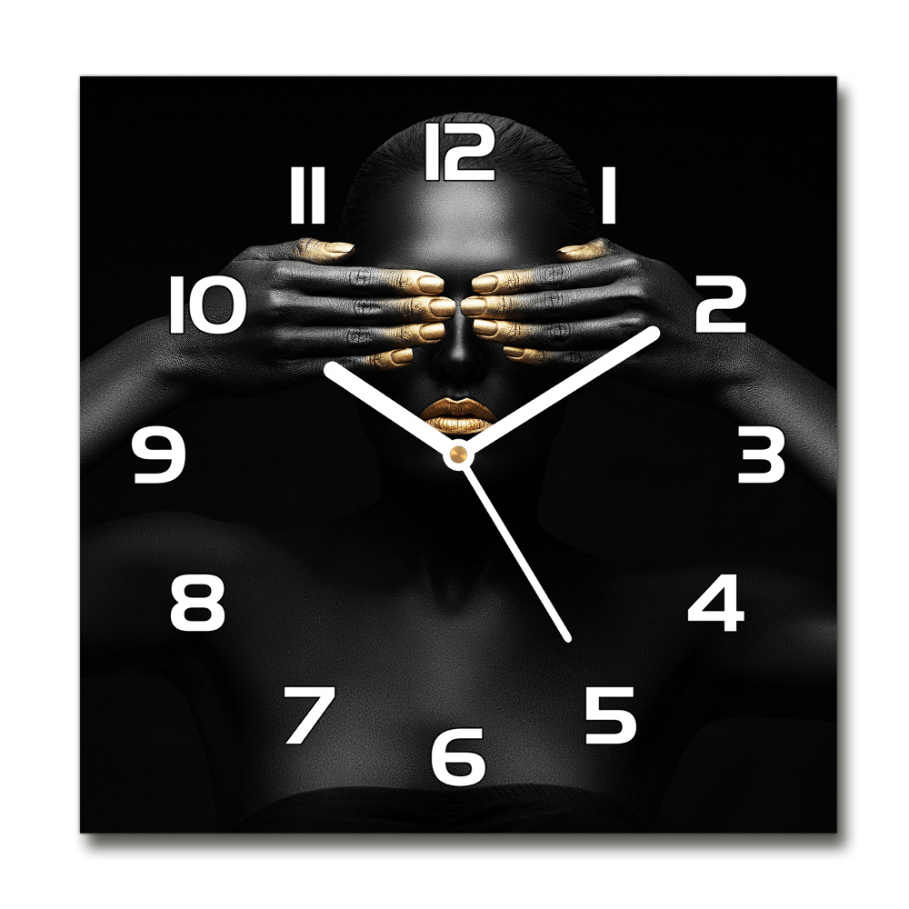 Square wall clock A woman in black