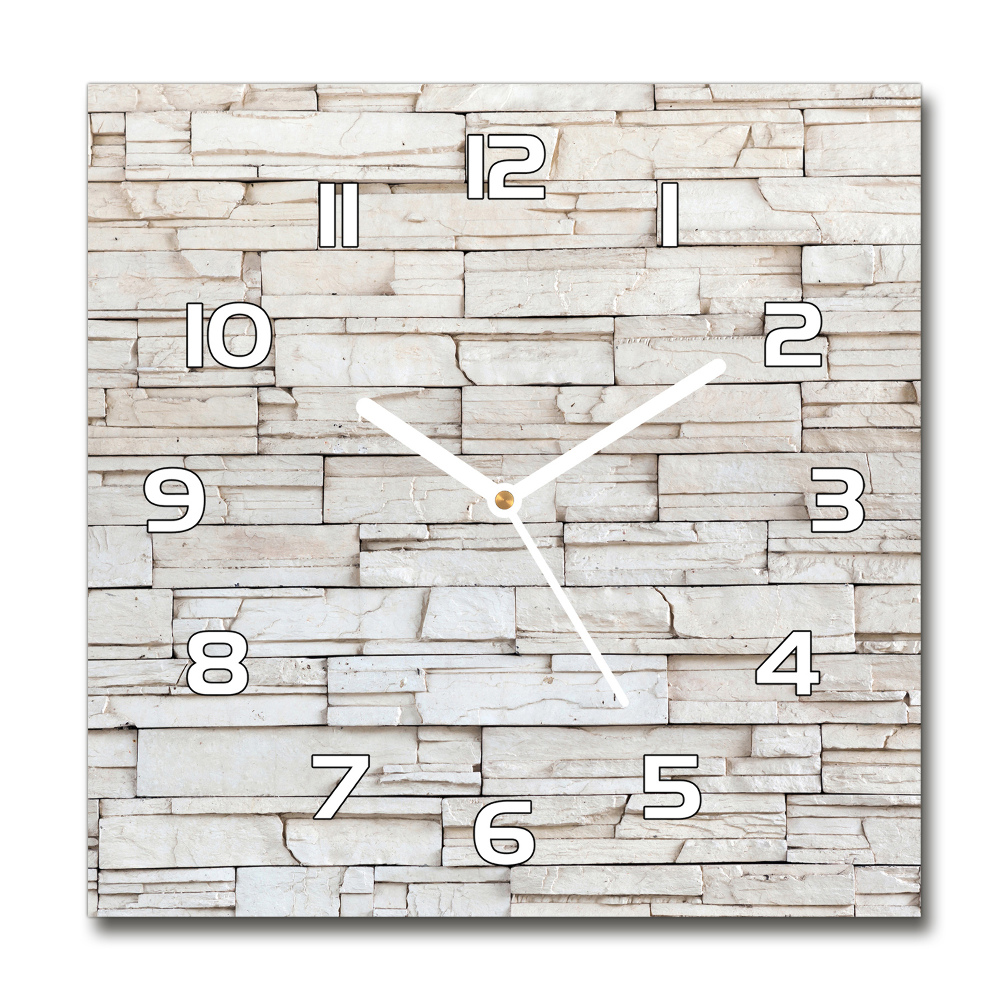 Square wall clock White wall stone