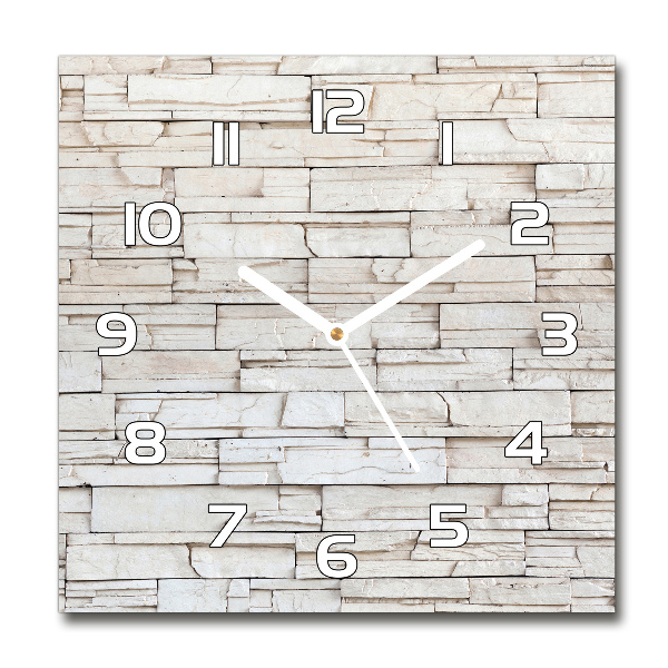 Square wall clock White wall stone