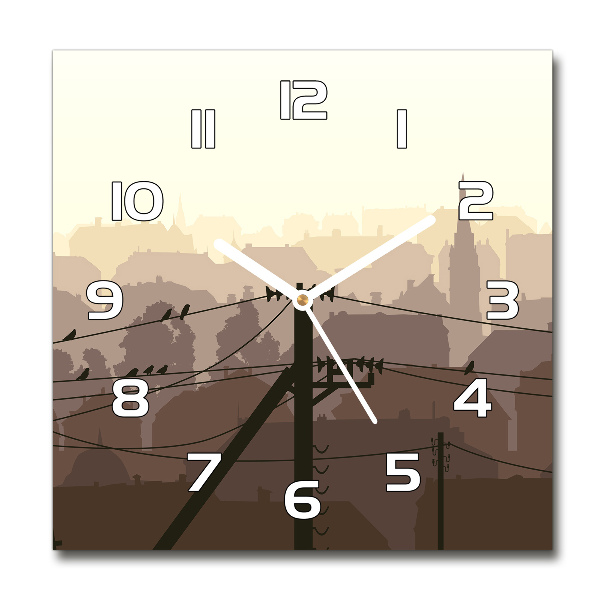 Square wall clock City voltage line