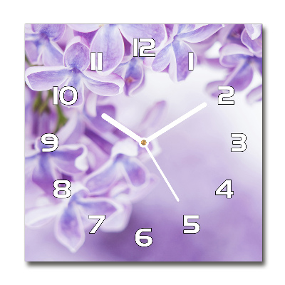 Square wall clock Lilac flowers