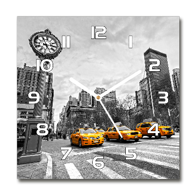 Square kitchen clock New York taxis