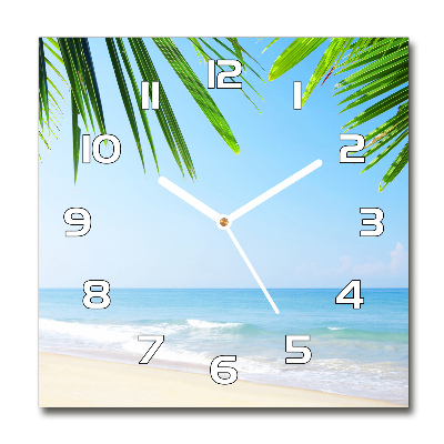 Square wall clock Tropical beach