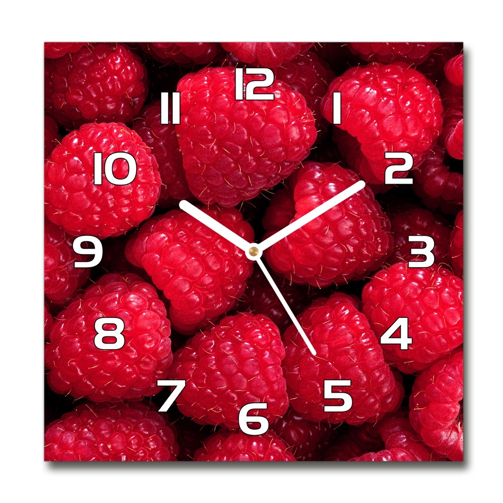 Square wall clock Raspberries