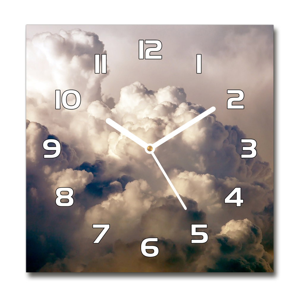 Square kitchen clock Clouds in the sky