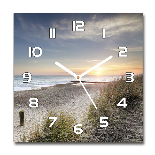 Square wall clock Sunset and dunes