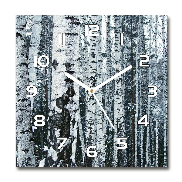 Square wall clock Birch trees