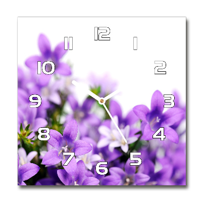 Square kitchen clock Purple bells