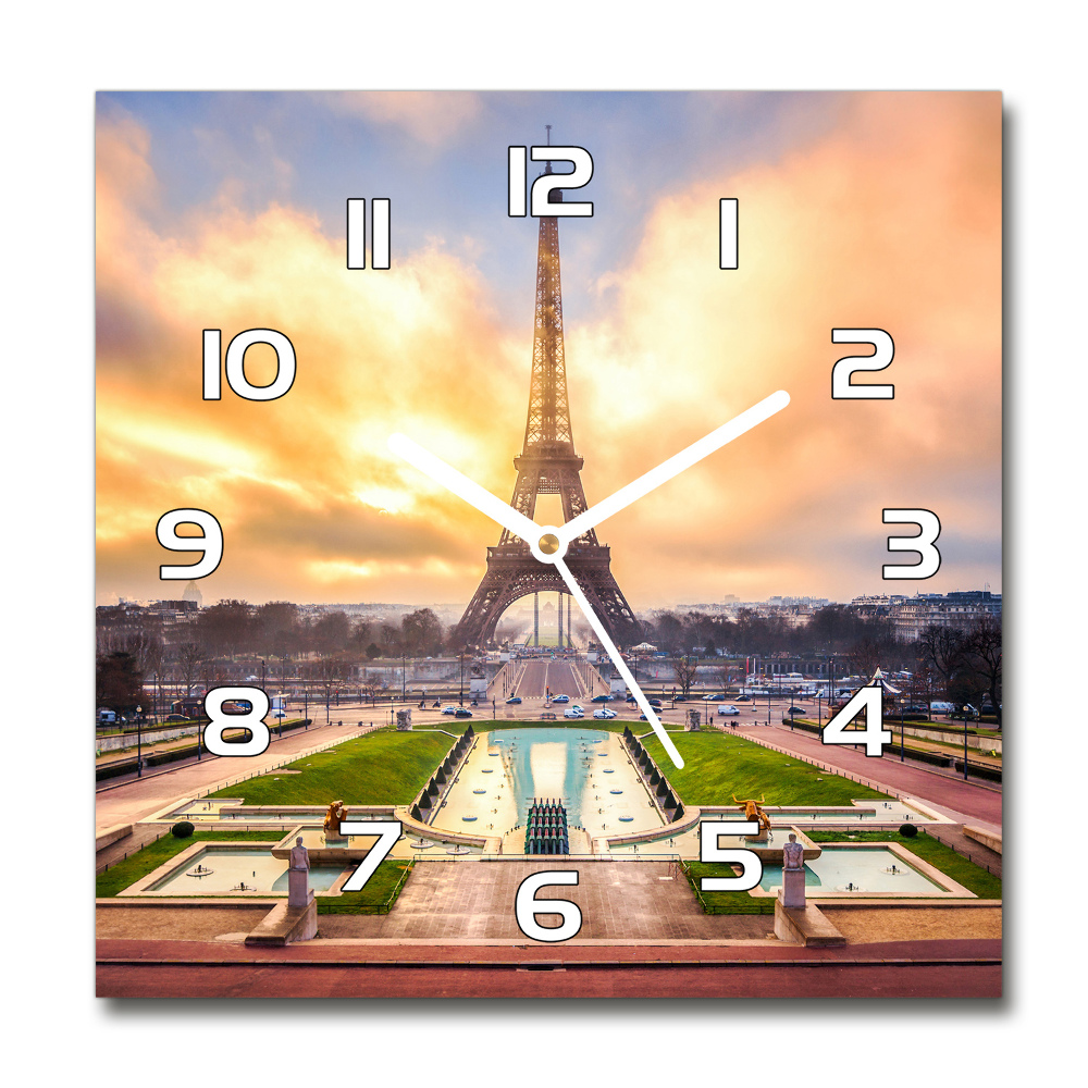 Square wall clock Eiffel Paris tower