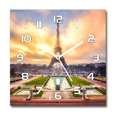 Square wall clock Eiffel Paris tower