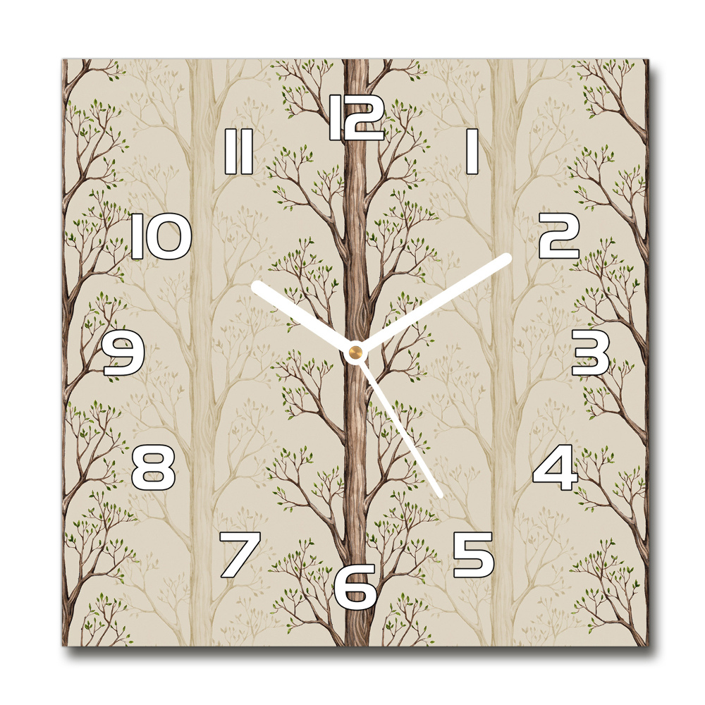 Square kitchen clock Trees