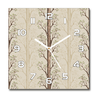 Square kitchen clock Trees