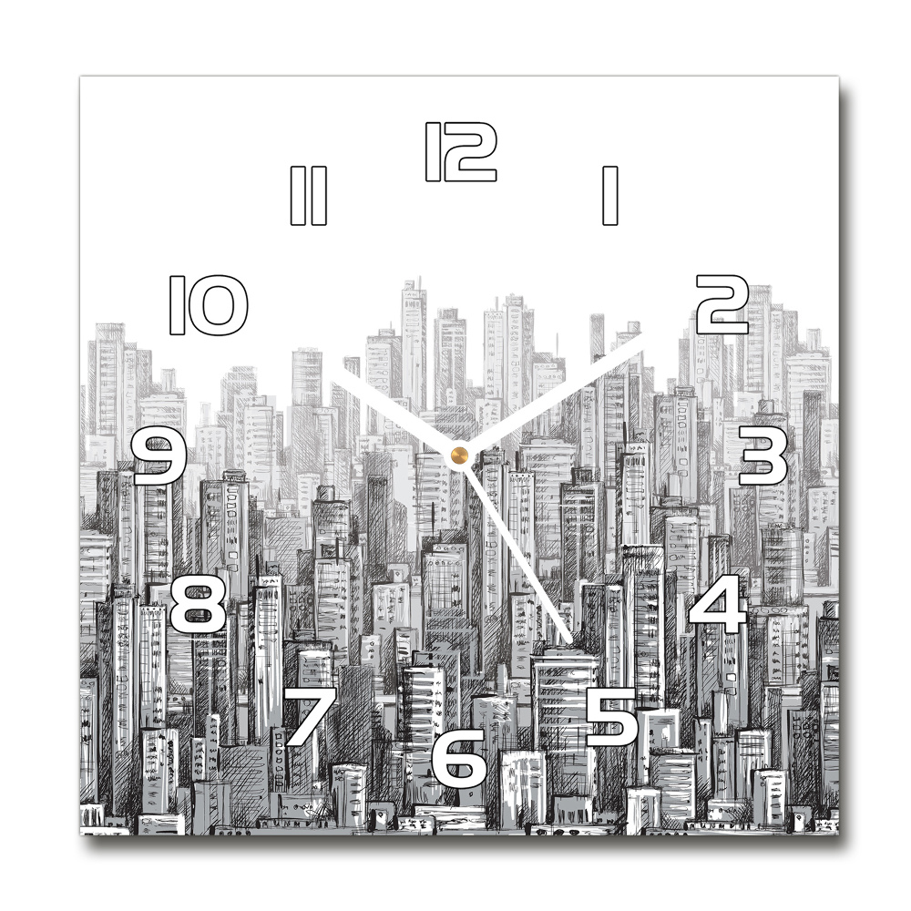 Square wall clock Skyscrapers