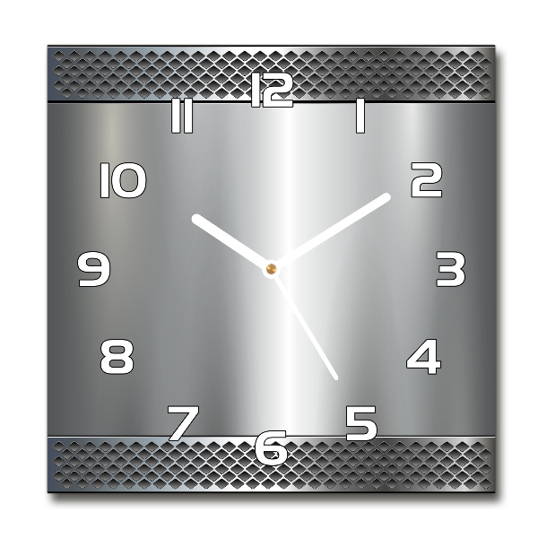 Square kitchen clock Metal background