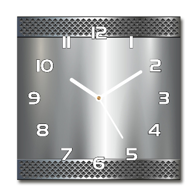 Square kitchen clock Metal background