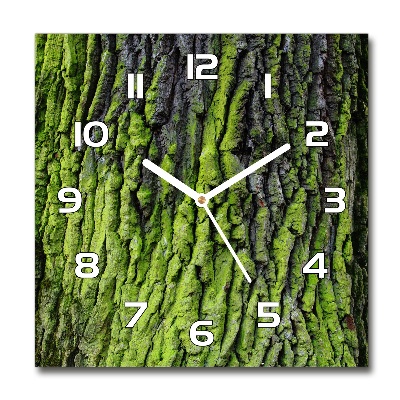 Square kitchen clock Tree bark