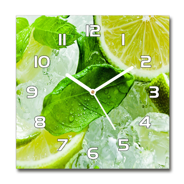 Square wall clock Ice lime