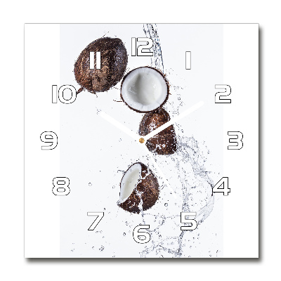 Square wall clock Coconut with water