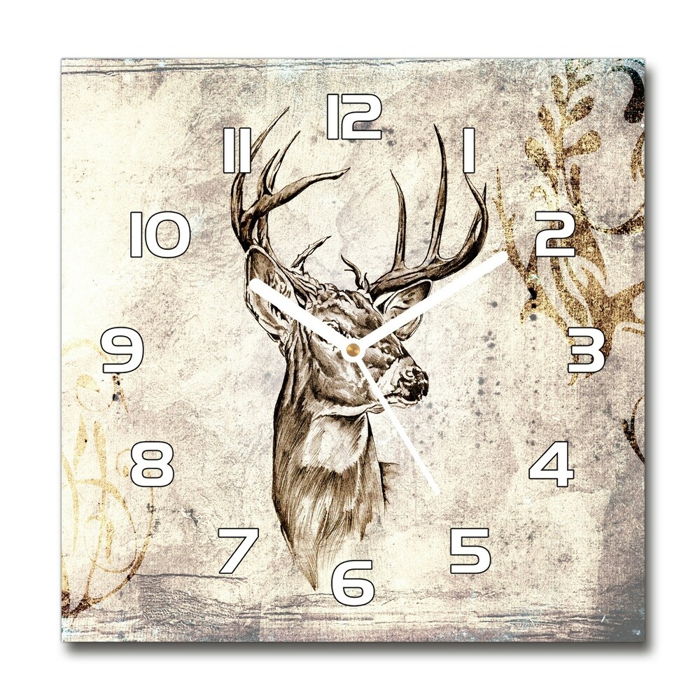 Square wall clock Deer