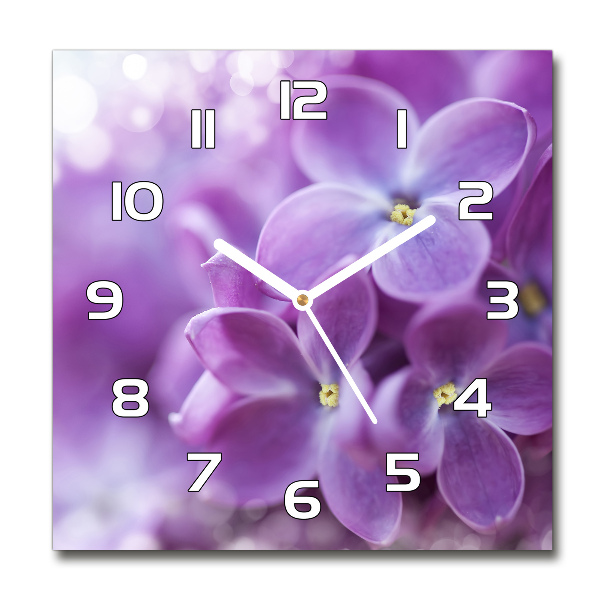 Square kitchen clock Lilac flowers