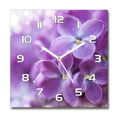 Square kitchen clock Lilac flowers