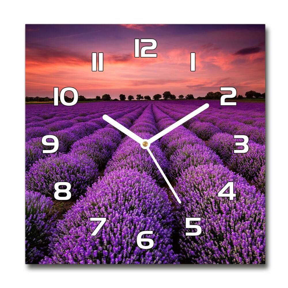 Square kitchen clock Lavender field