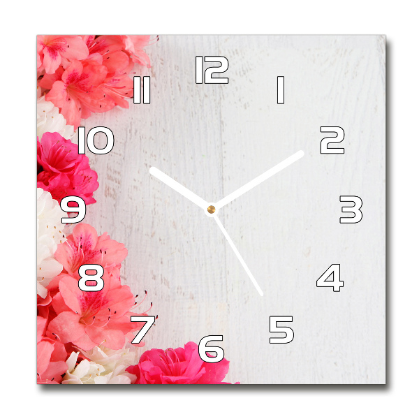 Square wall clock Flowers