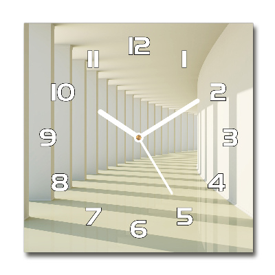 Square glass wall clock Corridor