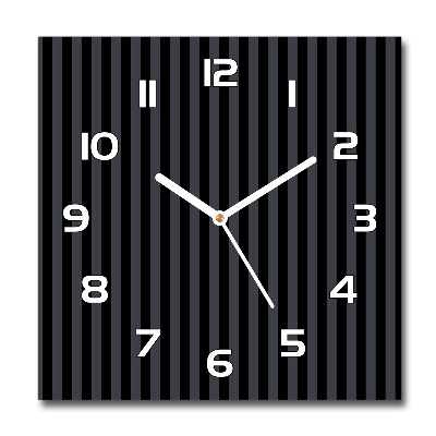 Square wall clock Black and gray stripes