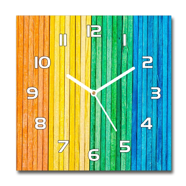 Square wall clock Colorful stripes