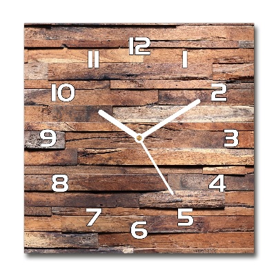 Square wall clock Wooden wall