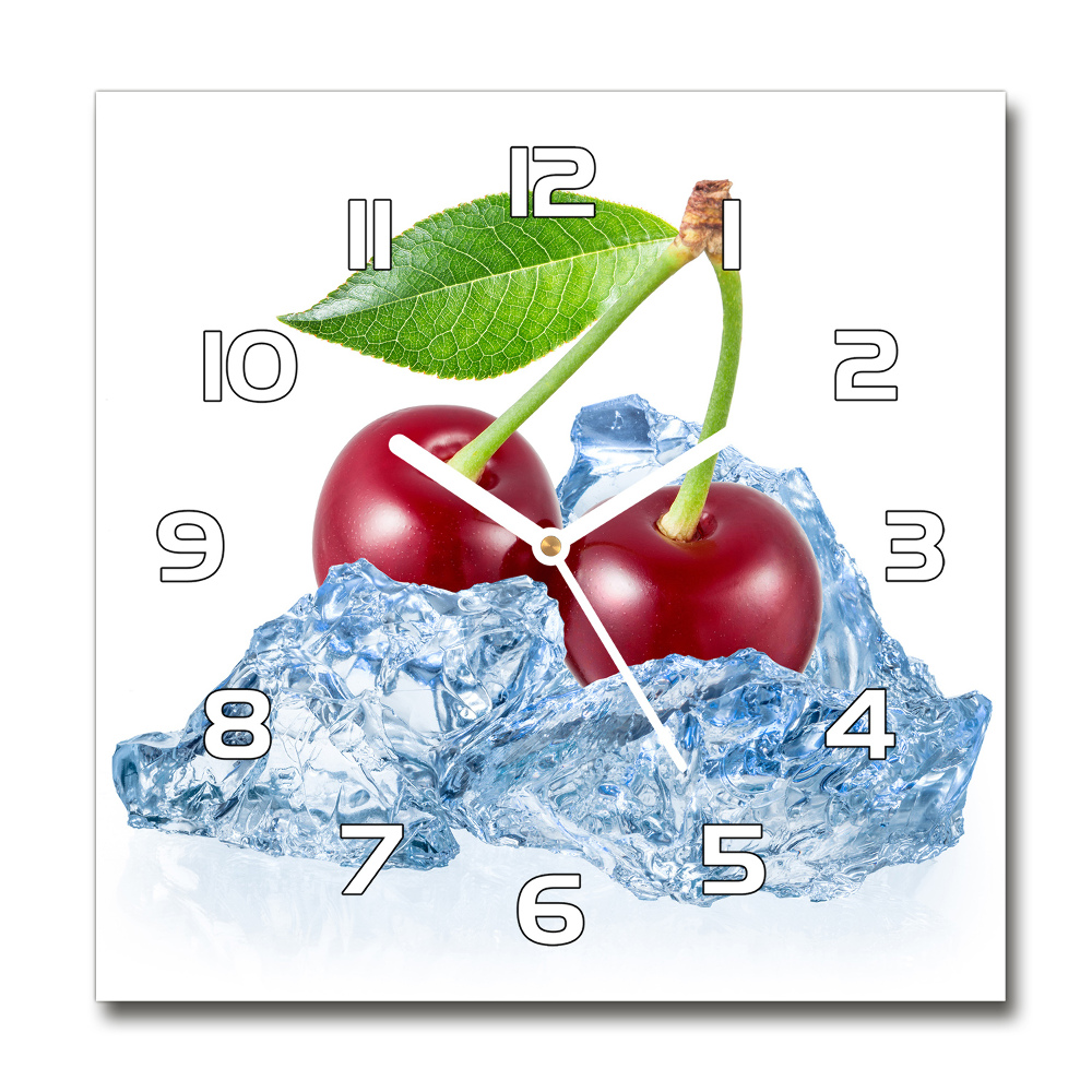 Square wall clock Cherry with ice