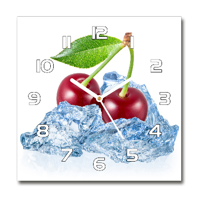 Square wall clock Cherry with ice