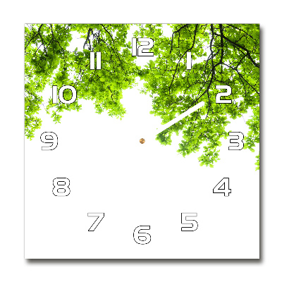 Square wall clock Oak leaves