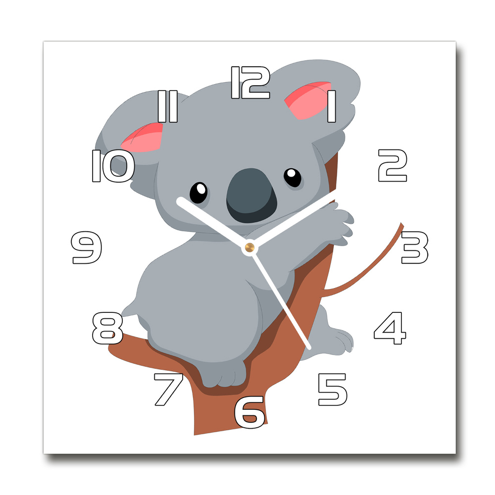 Square wall clock Koala on a tree