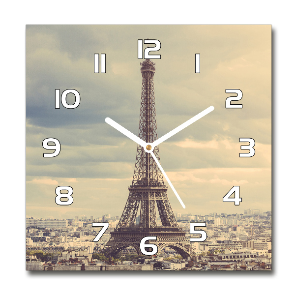 Square kitchen clock Eiffel Paris tower