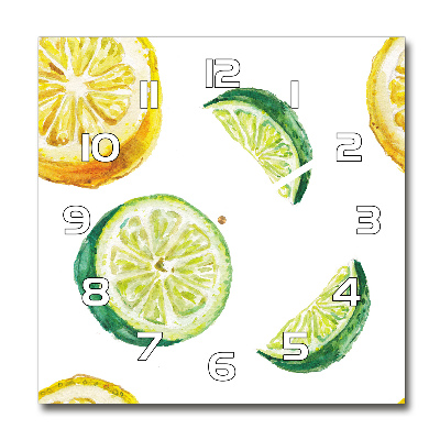 Square kitchen clock Lemon and lime