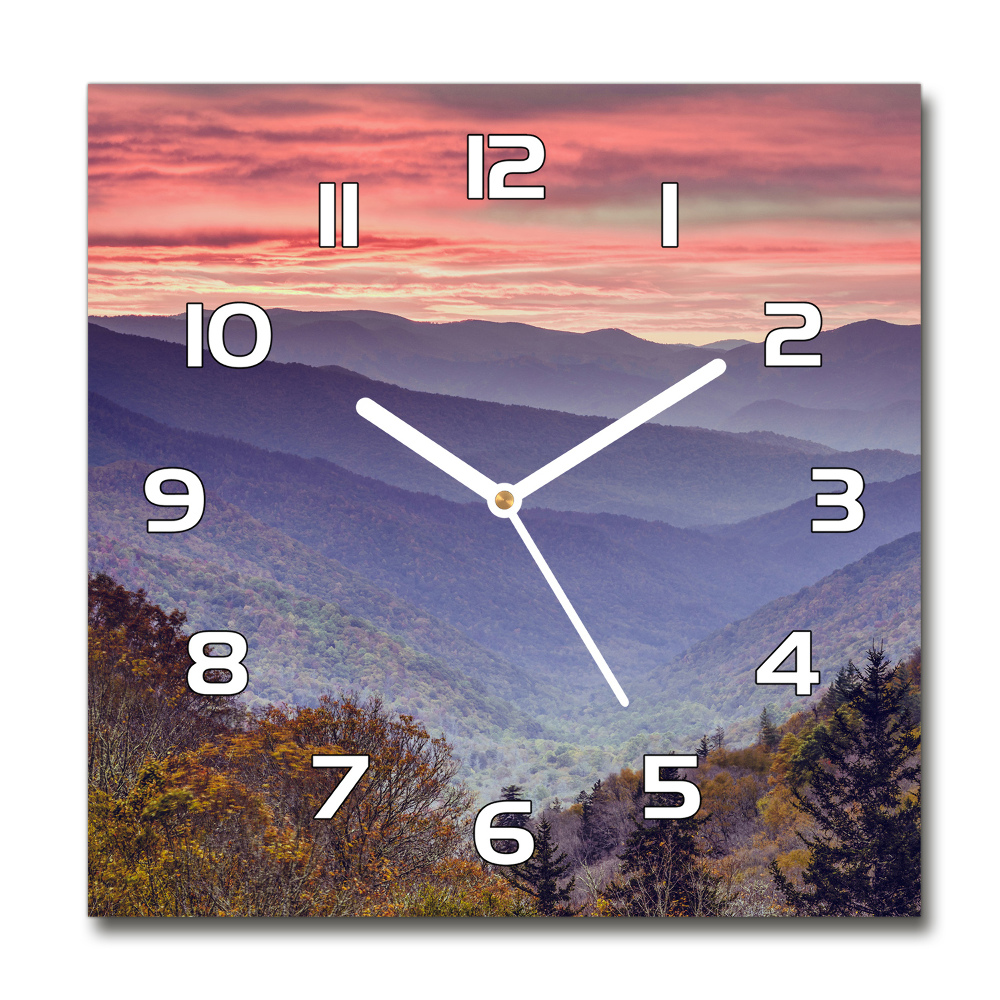 Square wall clock Sunset of the mountain