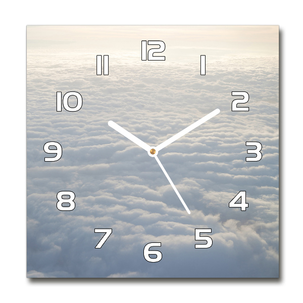 Square wall clock Flight over the clouds