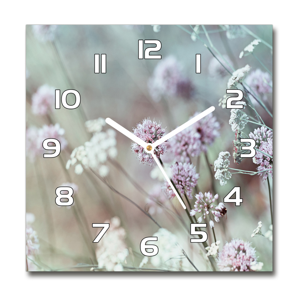 Square wall clock Wild flowers